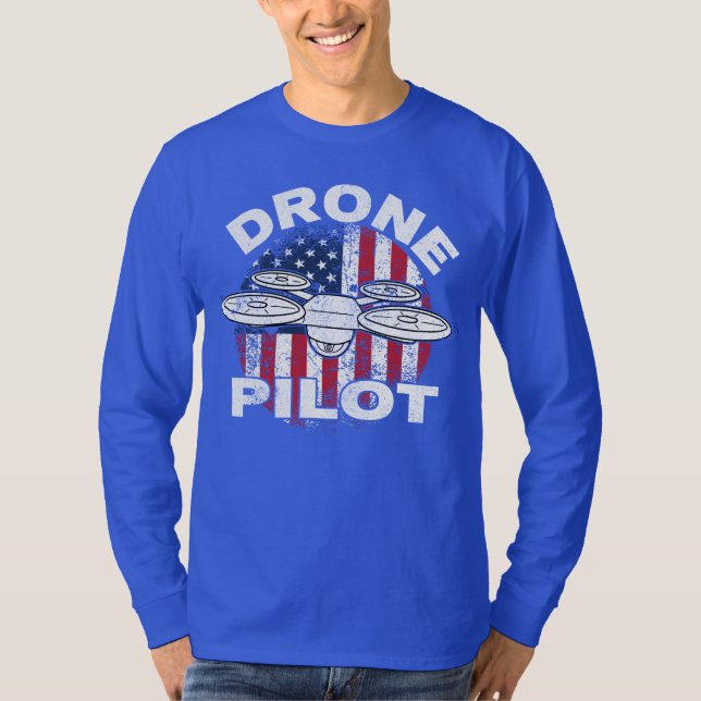 Drohnenpilot Multirotor-Quadcopter-amerikanische F T-Shirt (Vorderseite)