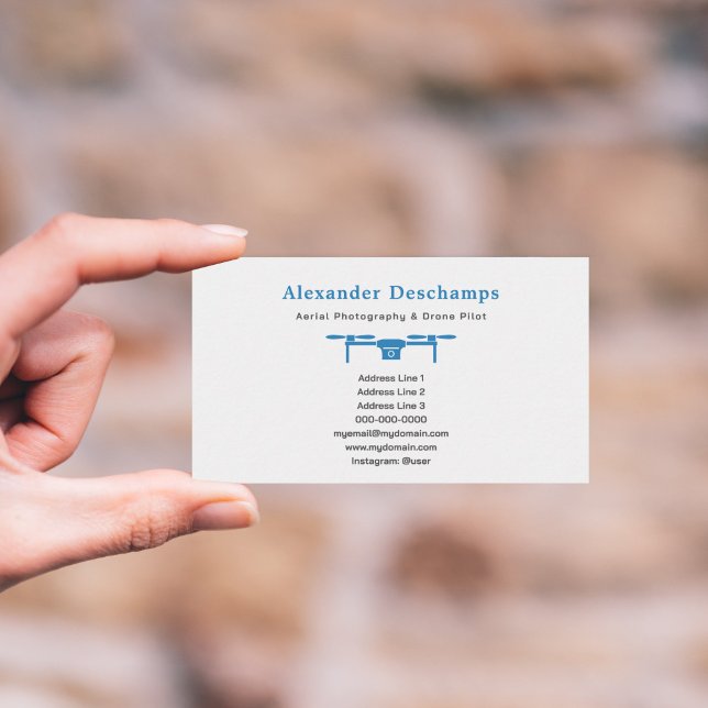 Drohnenpilot und Luftfotografie Visitenkarte (Drone Pilot & Aerial Photography Business Card)