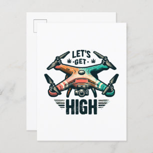 Drohnenpilotin Einladungspostkarte