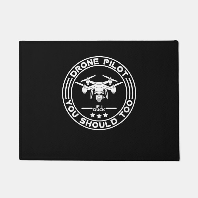 Drohnenpilotin, wenn ich ducke, sollten Sie auch Q Fußmatte (Vorderseite)