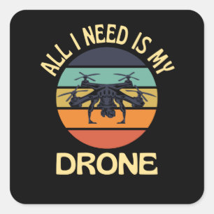 Drohnentage Glückliche Tage Quadcopter Pilot Quadratischer Aufkleber