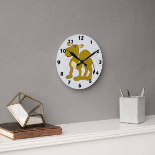 Dromedar-Kamel-Design Runde Wanduhr