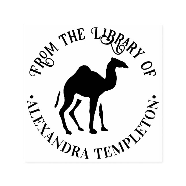 Dromedary Camel Silhouette "From the Library" Permastempel (Design)
