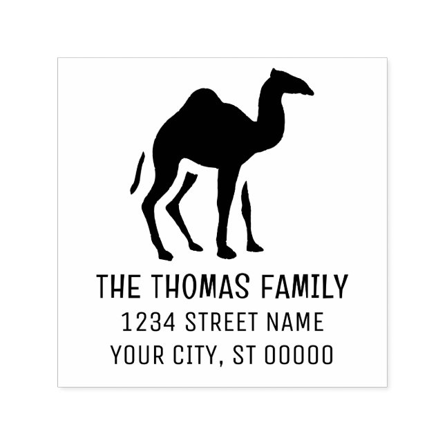 Dromedary Camel Silhouette Name Adresse Permastempel (Design)