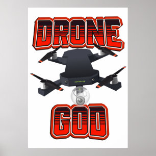 Drone-Gott-Logo Poster