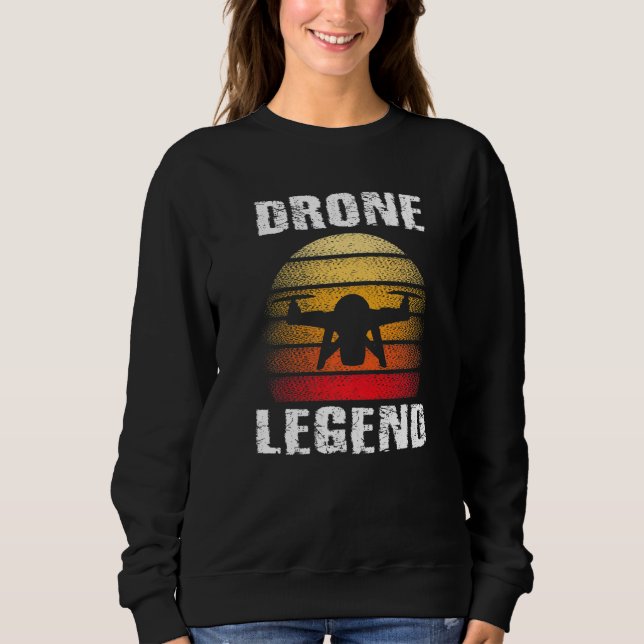 Drone Legend Quadcopter Pilot Retro Vintag Graphen Sweatshirt (Vorderseite)