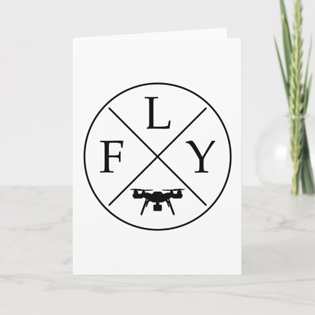 Drone mit FLY-Logo Karte (Vorderseite)