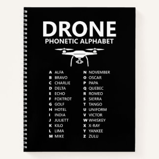 Drone Phonetic Alphabet – Black Graph Notebook Notizbuch