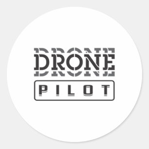 Drone Pilot Quadcopter FPV Drohnen Funny Gift Idea Runder Aufkleber