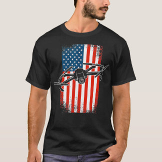 Drone Pilot Quadcopter UAV 4. Juli American Fl T-Shirt