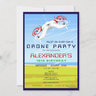 Drone Racing RC Sky Zone Geburtstagspartei Einladung