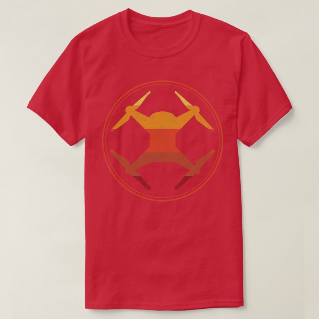 Drone RC Flugzeug Quadcopter Vintag T-Shirt (Design vorne)