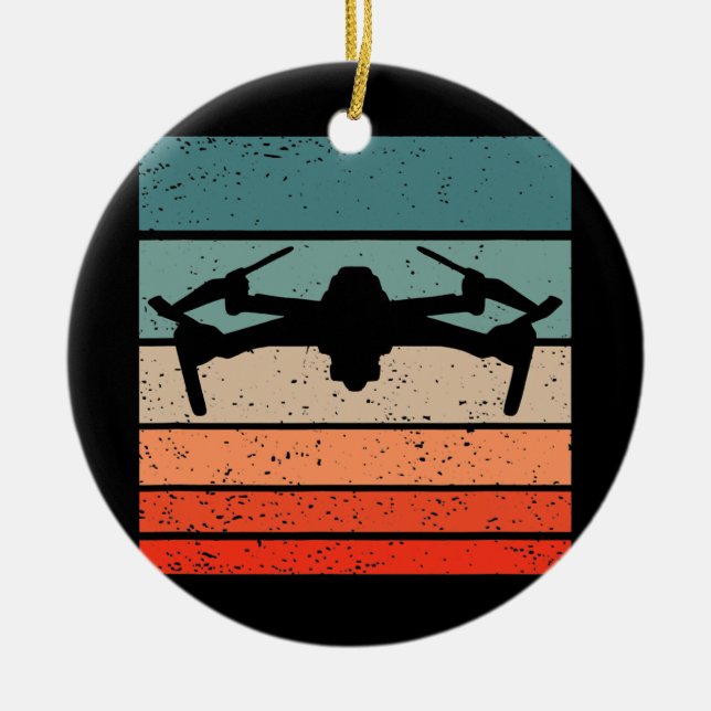 Drone Retro Style Vintag  Keramik Ornament (Vorne)