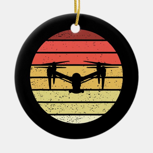 Drone Retro Style Vintag Keramik Ornament (Vorne)