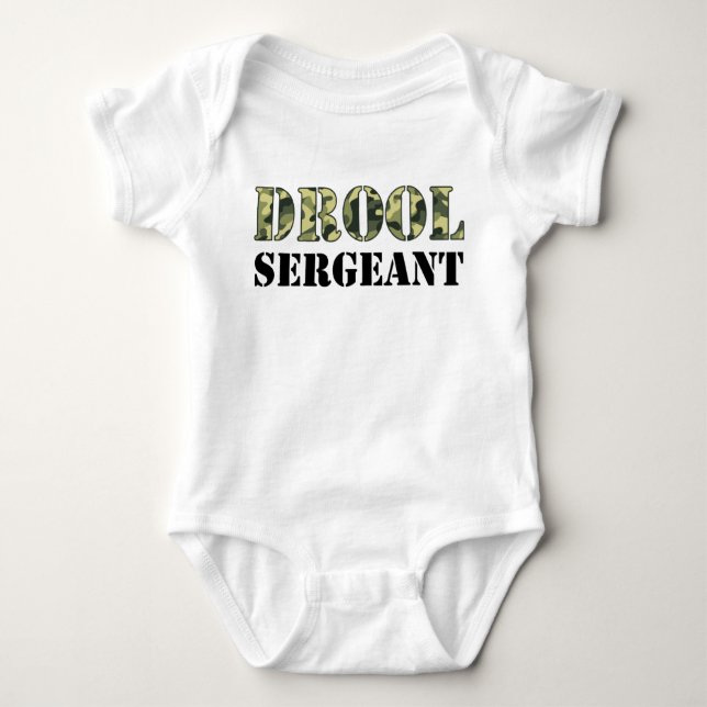 Drool Sergeant Camouflage Army Baby Baby Strampler (Vorderseite)