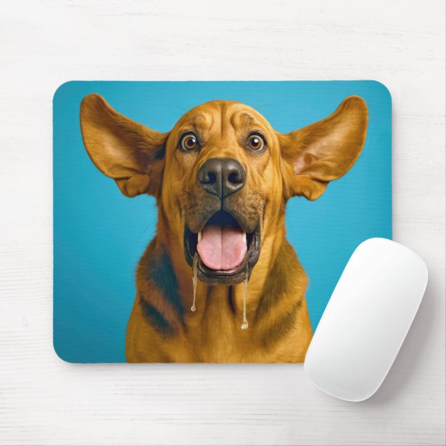 Drooling Bloodhound Humor Mousepad (Mit Mouse)