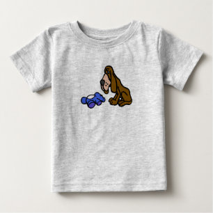 Droopy Hund mit Spielzeug Baby T-shirt