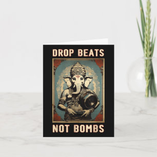 Drop Beats Not Bombs Anti-Krieg Ganesha Ganapati Karte