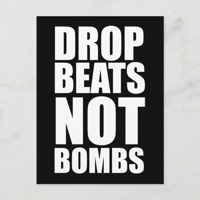 Drop Beats statt Bomben Postkarte (Vorderseite)