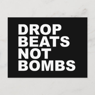 Drop Beats statt Bomben Postkarte