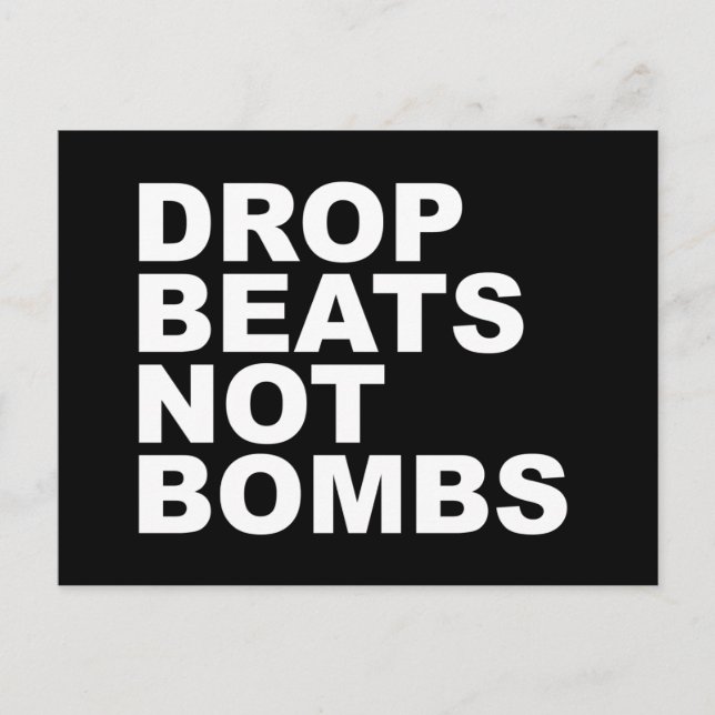 Drop Beats statt Bomben Postkarte (Vorderseite)