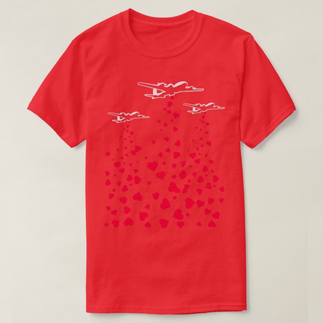 Drop Hearts not Bombs verbreitet Liebe T-Shirt (Design vorne)
