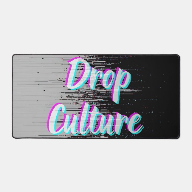 Drop Mauspad Hype Pixels Schwarz Grau  Schreibtischunterlage (Vorderseite)