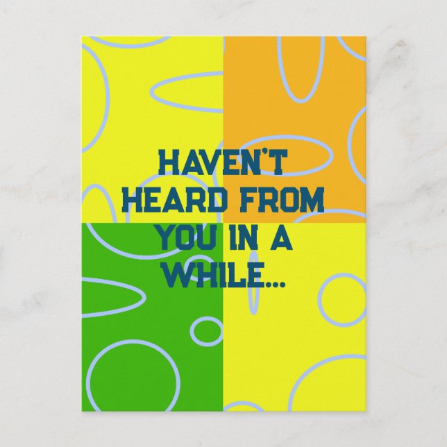 Drop mir eine Linie Spaß Retro Quad Circles Postkarte (Vorderseite)