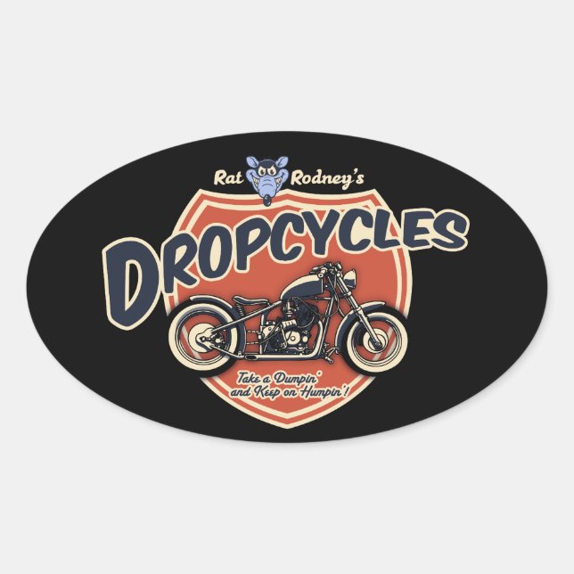 Dropcycles Ovaler Aufkleber (Vorderseite)
