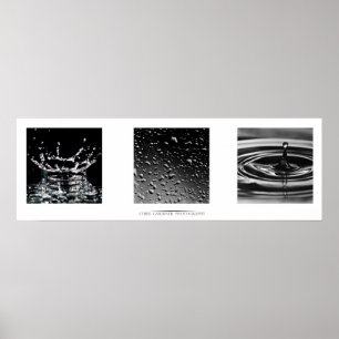 Droplets Triple Art Print Poster