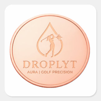 Droplyt Golf Aura Logo Quadratischer Aufkleber