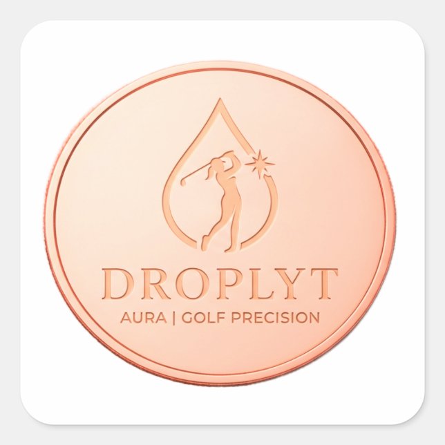 Droplyt Golf Aura Logo Quadratischer Aufkleber (Vorderseite)