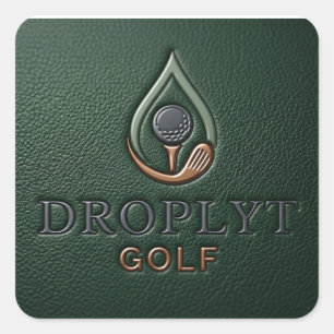 Droplyt Golf Heritage Grün  Quadratischer Aufkleber