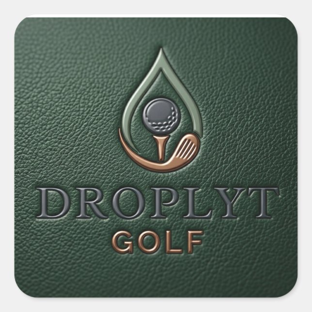 Droplyt Golf Heritage Grün  Quadratischer Aufkleber (Vorderseite)