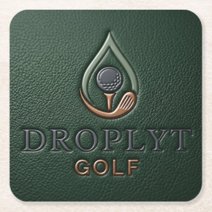 Droplyt Golf Heritage Grün Rechteckiger Pappuntersetzer