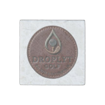 Droplyt Golf Rustic Logo Steinmagnet