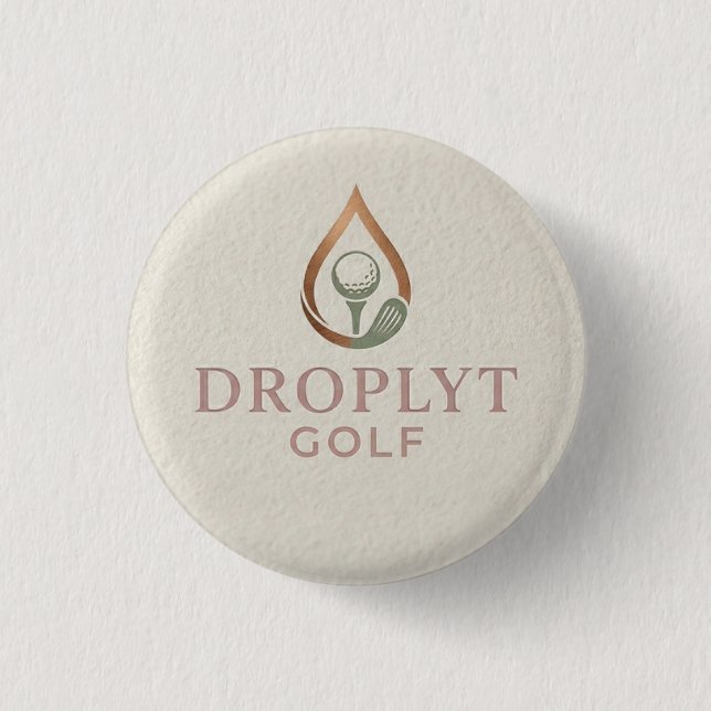 Droplyt Golf Signature Button (Pink Logo) (Vorderseite)