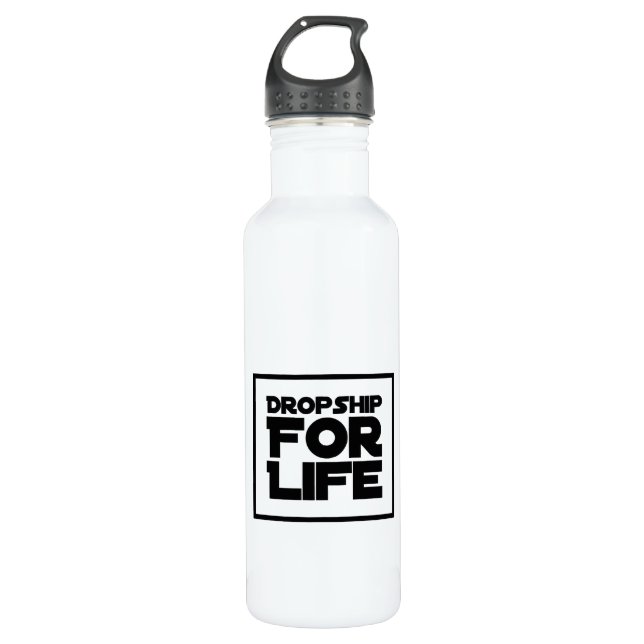 Dropship for Life Edelstahlflasche (Vorderseite)