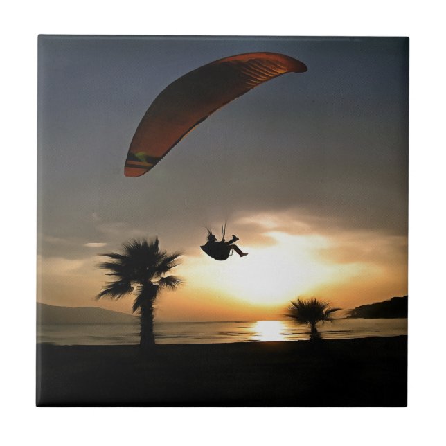 Dropzone am Duskischen Abenteuer Paragliding Art Fliese (Vorderseite)