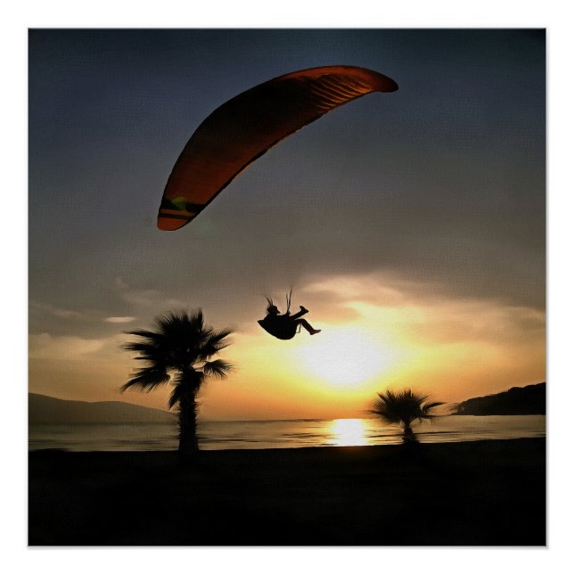 Dropzone am Duskischen Abenteuer Paragliding Art Poster (Vorderseite)