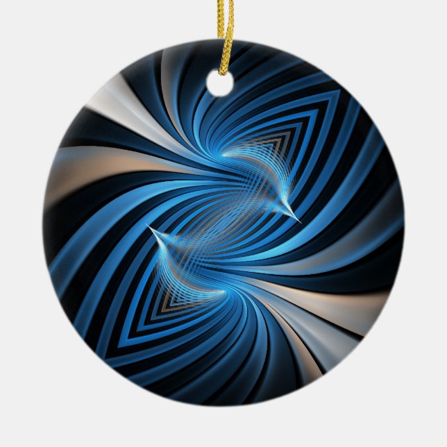 Drossel-Fraktal Keramik Ornament (Vorne)