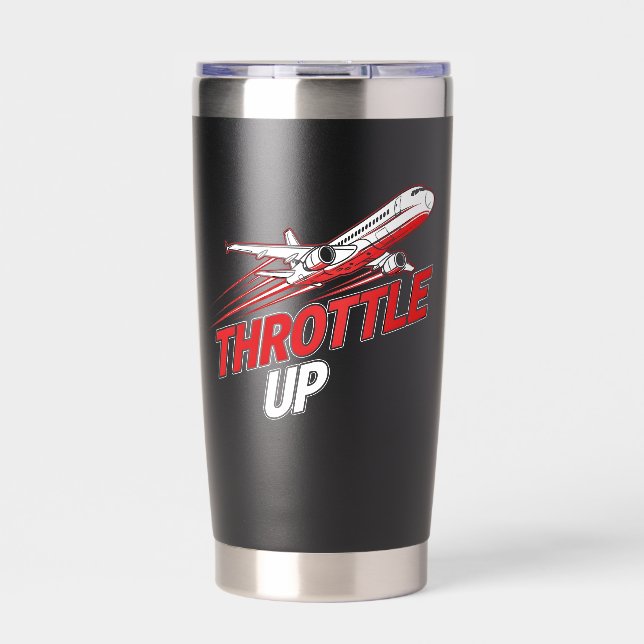 Drosselklappe Flugzeug Thermobecher (Vorderseite)