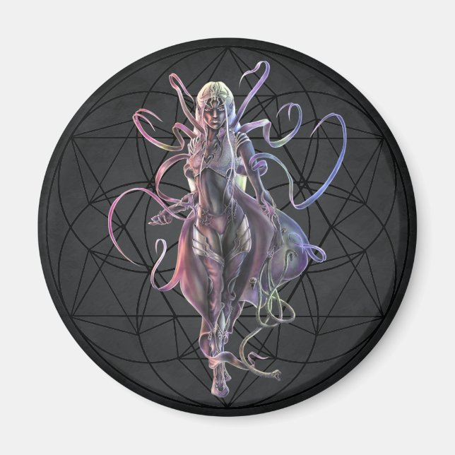 Drow Matron Round Magnet (Vorne)