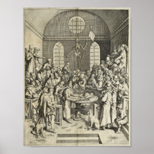 Druck Anatomie Sezierung 1616 Vintage Poster