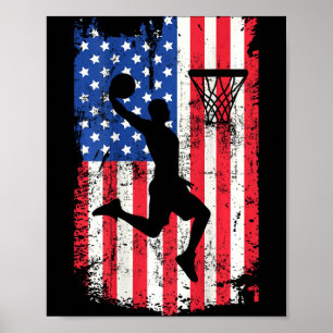 Druck auf der Rückseite Basketball USA amerikanisc Poster