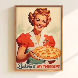 Druck aus dem Atomzeitalter Lustige Küche Wandkuns Poster