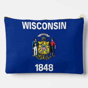 Druck-Cut-Näh-Tasche mit der Flagge von Wisconsin Zubehörtasche