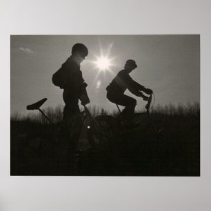 Druck der alte Schule BMX, Silhouette, zwei Themen Poster