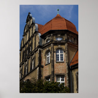 Druck der Architektur von Jelenia Góra - roter Dac Poster