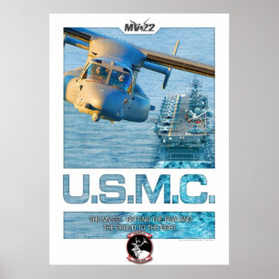 Druck der Fördermaschine MV22 mit Text Poster
